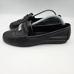 Coach Fredrica Shoes Womens 6.5 Black Leather Preppy Driving Loafers
